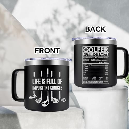 Fufendio Golfer Black Mug – Gift for Dad, Grandpa, Golf Lovers