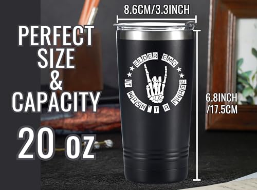 Onebttl 20oz Skull Emo Tumbler with Lid & Straw – Stainless Steel, Spill-Proof Gift