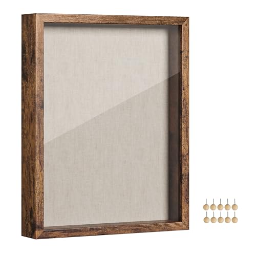 11x14 Shadow Box Display Case with Linen Fabric Backing and Top Slot