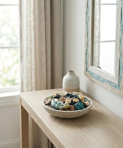 Ocean Breeze Scented Potpourri Blue Botanical Bowl Filler with Seashells