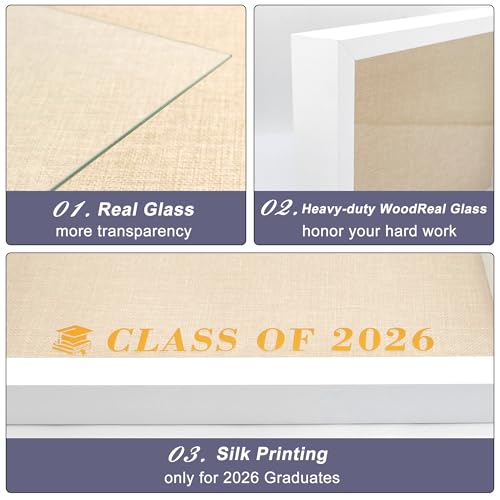 Graduation Shadow Box Frame for Cap and Gown - 12.5x16.5 Keepsake Display