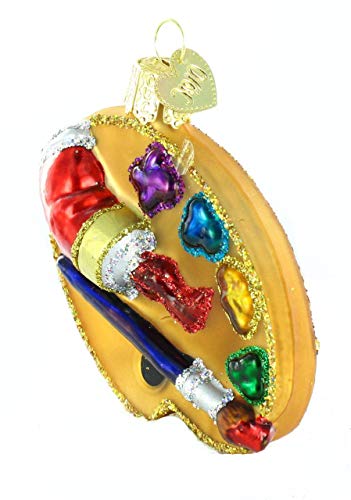 Artist Palette Glass Christmas Tree Ornament, Handcrafted Holiday Keepsake
