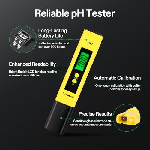 Digital pH Meter and TDS EC Meter Combo for Hydroponics and Pools