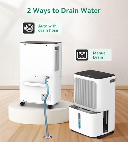 Home Dehumidifier for Basement 34 Pint 2500 Sq Ft with Drain Hose