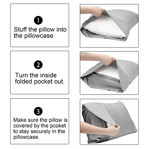 FLXXIE Soft Microfiber King Pillow Cases 2-Pack - Envelope Closure Covers