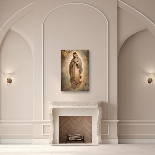 PBXBJY Virgin Mary Canvas Wall Art Religious Poster Christian Decor 24x36 - Virgin Mary 2