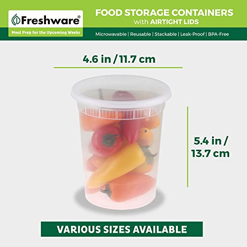 32 oz Plastic Food Storage Containers with Lids - 24 Pack, Leakproof & BPA Free