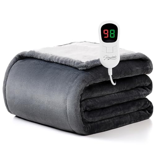 Electric Heated Blanket, Twin Size 62"x84", 10 Heat Levels, Auto-Off