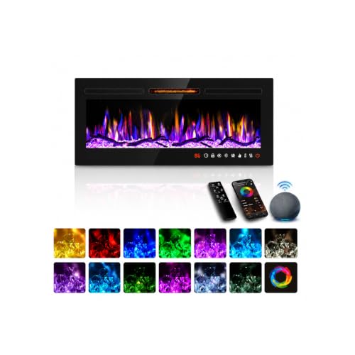 36-Inch Smart Electric Wall Fireplace Heater with WiFi Voice Control