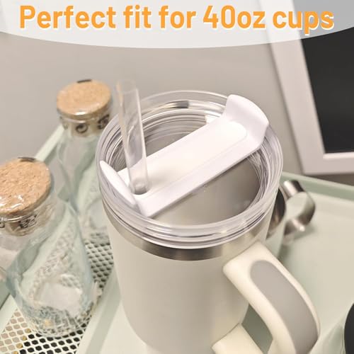 40 oz Tumbler Replacement Lid, Spill-Proof Clear Travel Mug Cover 2-Pack