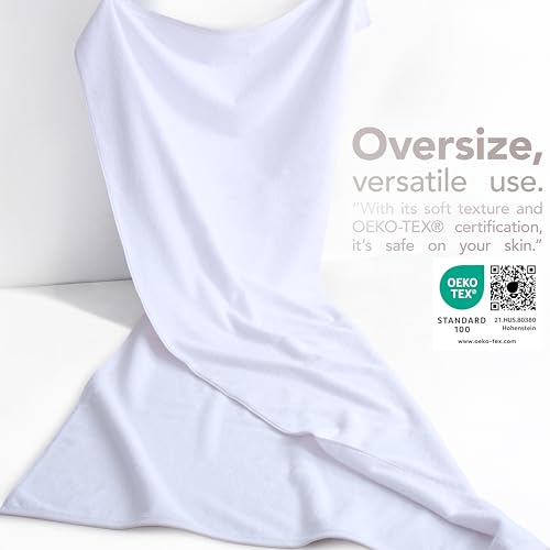 Oversized Turkish Cotton Bath Sheet, 40x80 Extra Large Absorbent Towel
