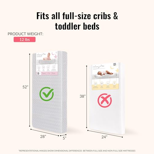 Dream On Me 2-in-1 Honeycomb Orthopedic Crib Mattress - White, GREENGUARD Gold Certified