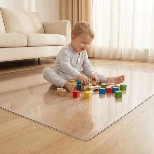 Heavy-Duty Clear PVC Floor Protector Mat for Hardwood and Carpet