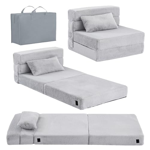 Kids Foldable Floor Sofa and Convertible Futon Chair with Storage Bag