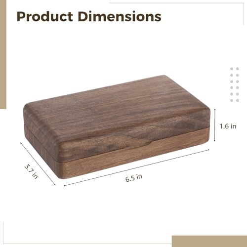 Small Walnut Wooden Jewelry Box, Travel Jewelry Organizer Case