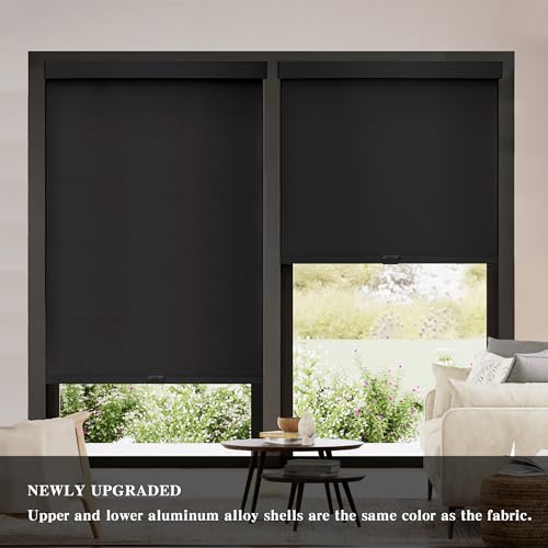 Cordless Blackout Roller Shade 34" W x 72" H, Thermal Insulated Window Blind