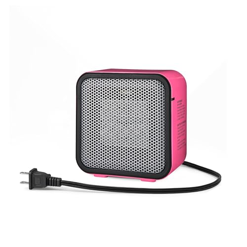 Ceramic Mini Space Heater 500W Portable Indoor Desk Heater Pink