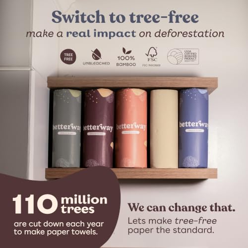 Natural Bamboo Paper Towels - 8 Rolls, 2-Ply Select-a-Size Sheets