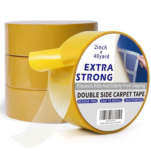 Heavy-Duty Double-Sided Carpet Tape, 2-Inch x 40-Yard Rug Gripper