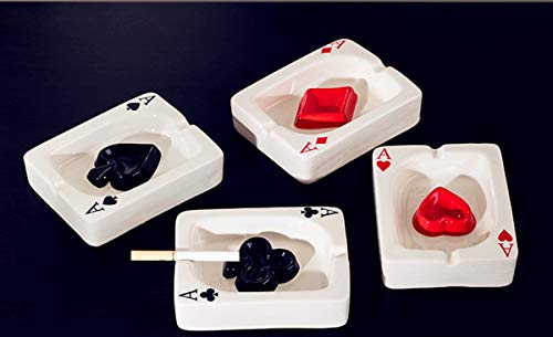 Creative Poker Ceramic Ashtray - Modern Portable Cigar & Cigarette Holder