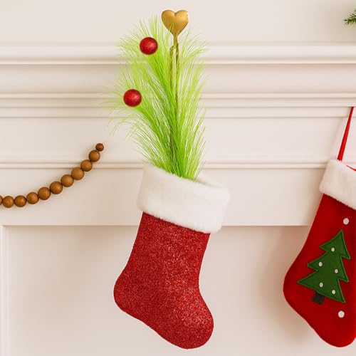 10-Pack 15 Inch Red and Lime Green Christmas Tree Picks and Sprays