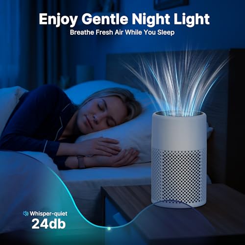 True HEPA Air Purifier 2-Pack for Bedroom Smoke Dust Pet Dander White