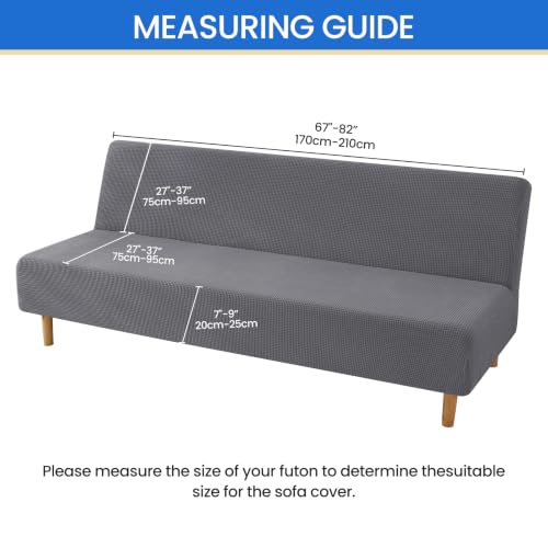 Stretch Full Size Futon Cover - Light Gray, Washable & Anti-Slip
