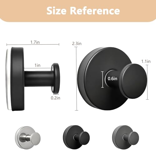 Matte Black Vacuum Suction Cup Wreath Hangers for Glass Door (2-Pack)