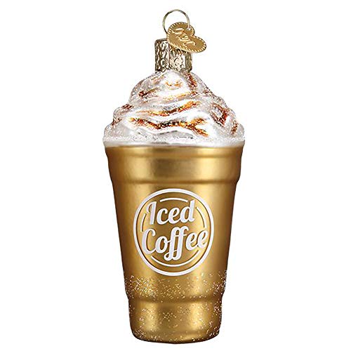Blended Coffee Glass Christmas Ornament Hand-Painted Holiday Decoration
