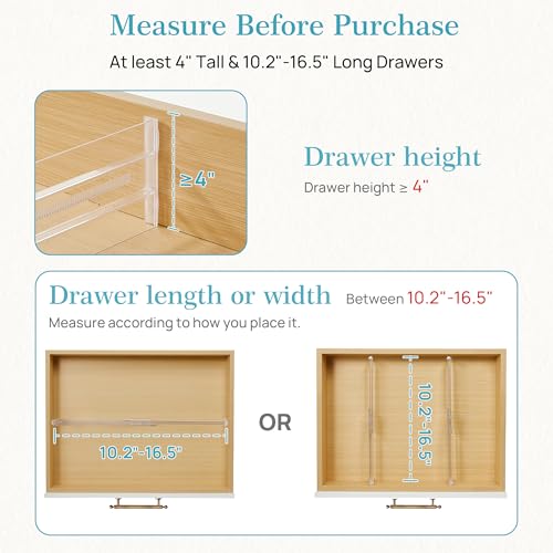 Adjustable Drawer Dividers 12 Pack Clear Plastic Expandable Separators