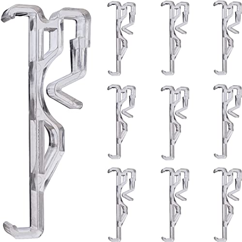 2.5-Inch Clear Plastic Valance Clips for Horizontal Blinds - 10 Pack