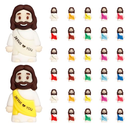 30pcs Tiny Jesus Figurines - Mini Religious Figures for Easter & Gifts