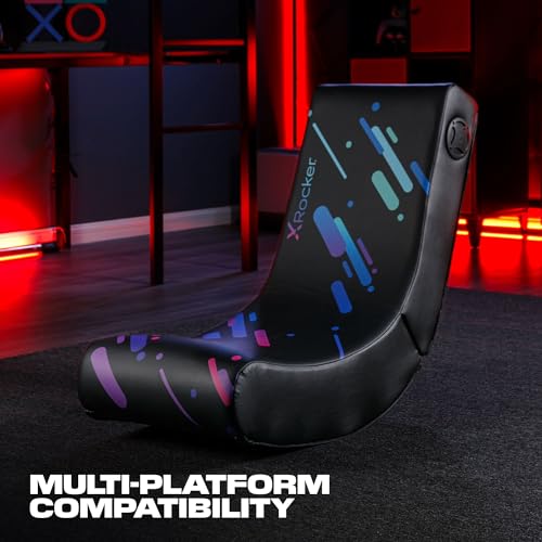 Floor Rocker Gaming Chair with Built-in Audio and Foldable Design