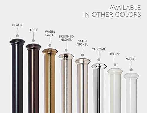 Adjustable 1-Inch Curtain Rod with Decorative End Caps, 48 to 86 Inch, Chrome