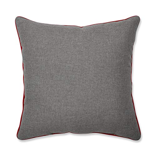 Pillow Perfect Christmas Scene Throw Pillow 16.5" Grey with Reindeer & Church