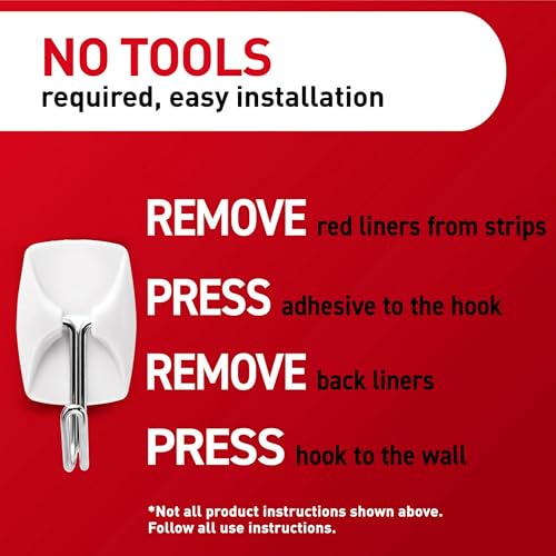 Small Adhesive Wire Hooks, Damage-Free Wall Hangers, 16 Pack