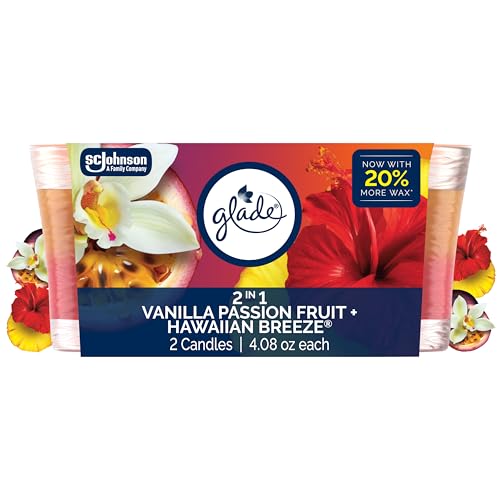 2-in-1 Scented Candle Jars: Hawaiian Breeze & Vanilla Passion Fruit (2 Pack)