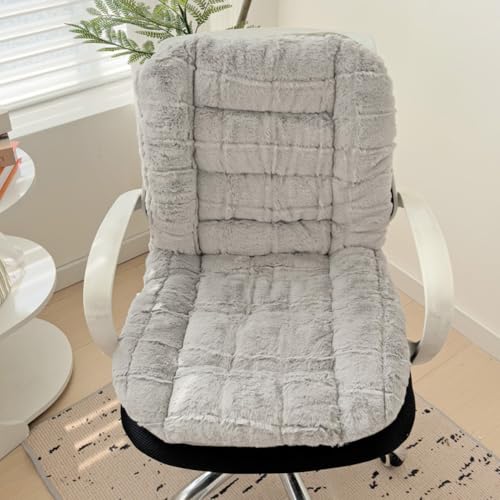 Plush Office Chair Cushion with Back Support, Non-Slip Seat Pad 18.8x35.4in