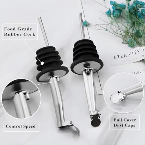 Pafusen Flip Top Oil Pourers 2 Pack - Universal Liquor & Olive Oil Dispensers