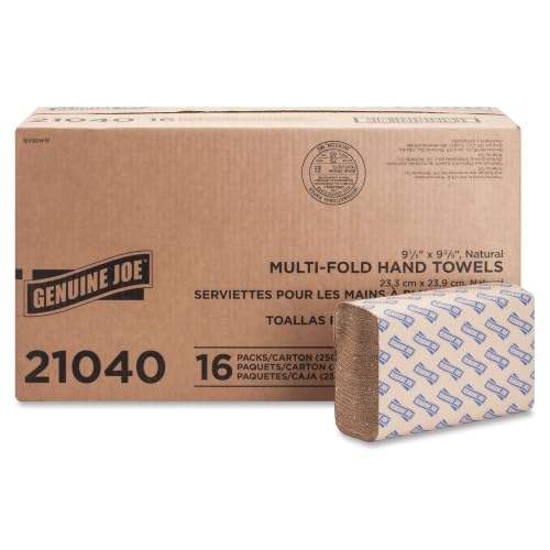 Multifold 1-Ply Kraft Paper Hand Towels, 9.25" x 9.4" (4,000 Sheets)
