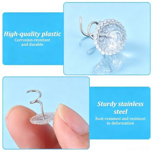 200 Clear Upholstery Pins for Bed Skirts & Furniture Covers
