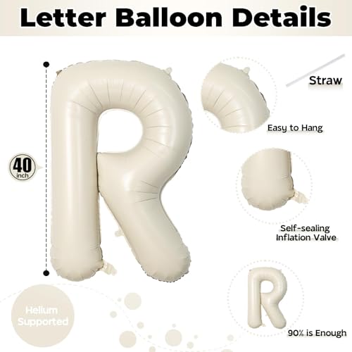 40 Inch Beige BRIDE Foil Balloons for Bachelorette & Bridal Shower
