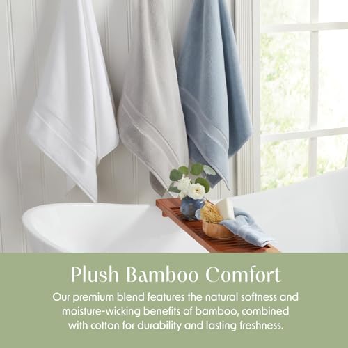 6-Piece Bamboo Rayon & Cotton Bath Towel Set - Ultra Soft & Absorbent