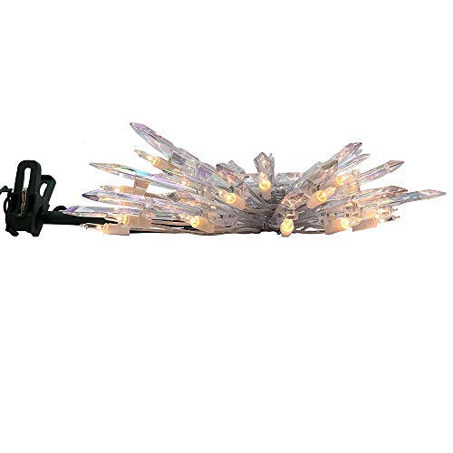 Kurt Adler UL 30-Light Crystal Snowflake Treetop, Indoor, 13in