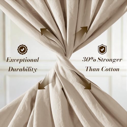 100% French Linen King Sheet Set - Natural Cooling Bedding 4-Piece