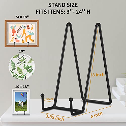 8-Inch Metal Display Stands for Plates, Photos, and Books - 5 Pack