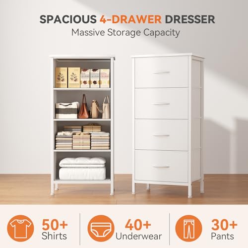 Sweetcrispy 4-Drawer Fabric Dresser and Tall Nightstand Storage Tower