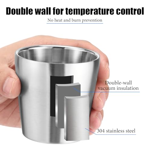 10 Pack Stainless Steel Insulated Cups - 5.9 oz Double Wall Metal Tumblers
