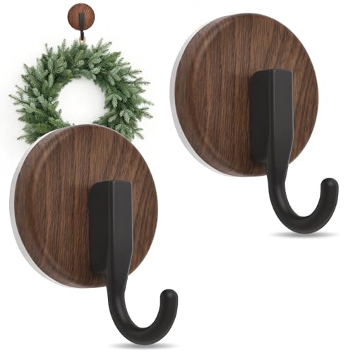 Suction Cup Wreath Hanger 2-Pack - No-Drill Hooks for Front Door & Glass