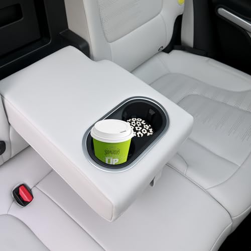 Adastrah White Flower Absorbent Ceramic Car Coasters 2-Pack, 2.56" Fit Cup Holders